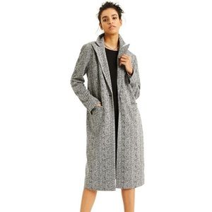 Culpos x INC long coat black and white chevron pattern